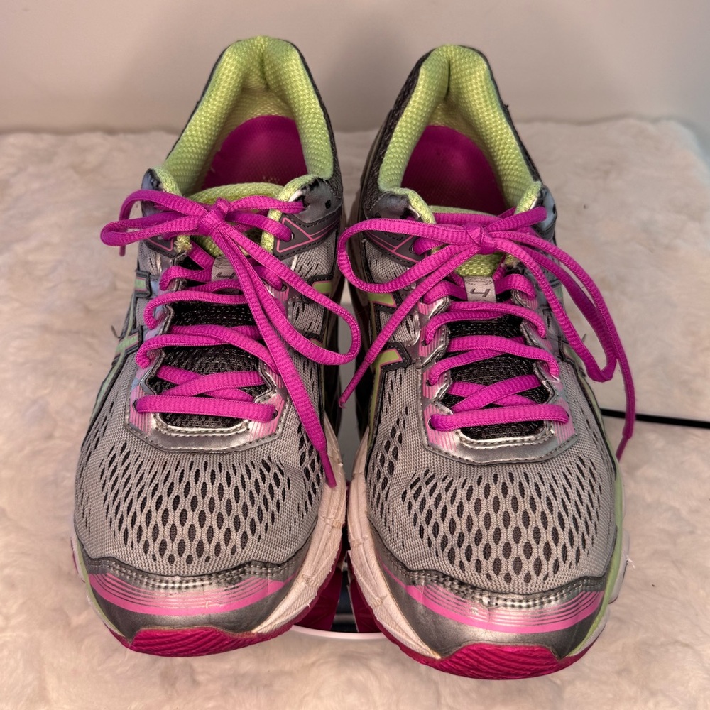 Asics Women's Athletic Shoes - Gray and Pink with Green Accents size 9.5 - Picture 3 of 10